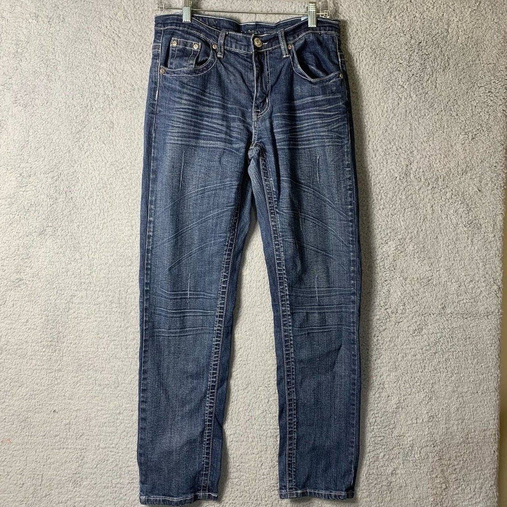 Firefly Jeans Womens 8 Skinny Embellished 5 Pocket Slim Boot Distressed Mid Rise